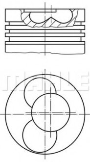 Поршень VW Passat 1.9 TDI 93-00 (79.51mm/STD) (1-2 цил.) MAHLE / KNECHT 030 40 00 (фото 1)