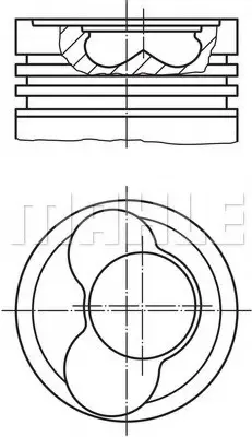 Поршень Audi A3/A4/Skoda Fabia/VW Golf/Touran 1.9tdi 04- (80.01mm /+0.50) (1-2 цил.) MAHLE / KNECHT 030 65 02 (фото 1)