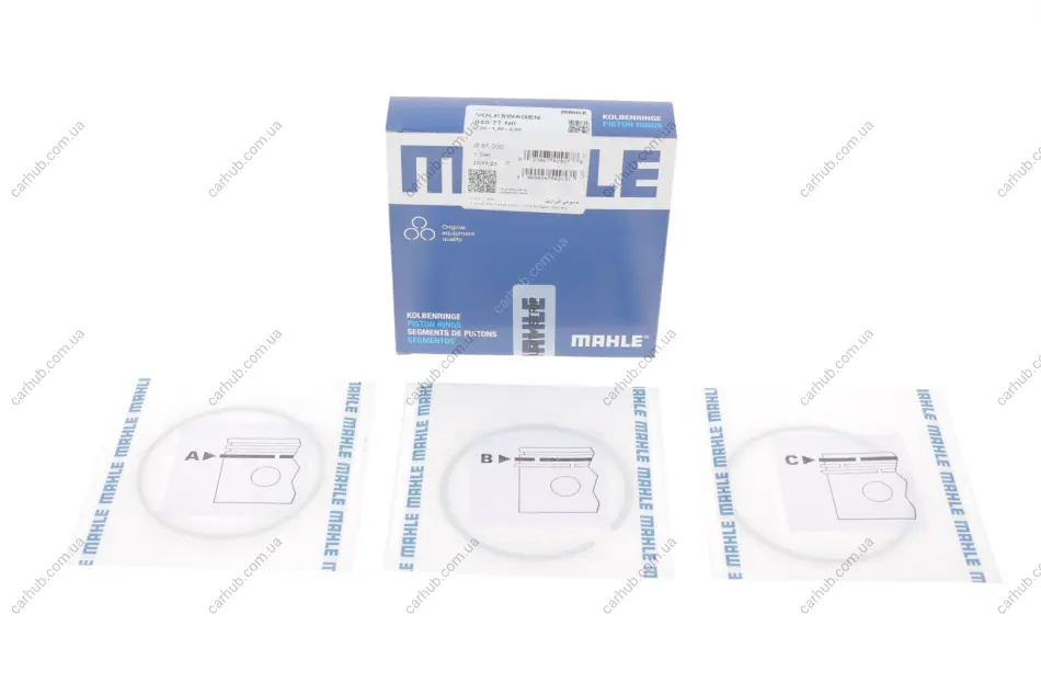 Кільця поршневі VW Caddy III/ Golf/Passat 1.6 04- ALZ/BGU/AHL/BFQ (81.00mm/STD) (1-1.2-2) MAHLE MAHLE / KNECHT 030 77 N0 (фото 1)