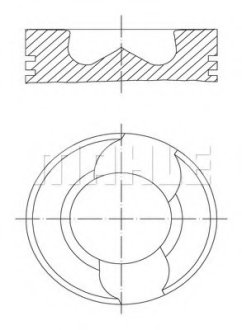 Поршень VW T5 2.5TDI (81.01mm/STD) (3-4-5 циліндр) (косий шатун) MAHLE MAHLE / KNECHT 030 98 00