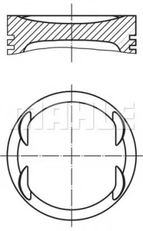 Поршень 76,51 (STD 1,2-1,5-2,5) SEAT LEON, TOLEDO II VW BORA, BORA I, GOLF IV 1.6 02.00-06.06 MAHLE / KNECHT 030 99 00