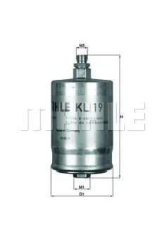 Фільтр паливний 190 W201/202/124/126 M102/104/111 -94 MAHLE / KNECHT KL 19
