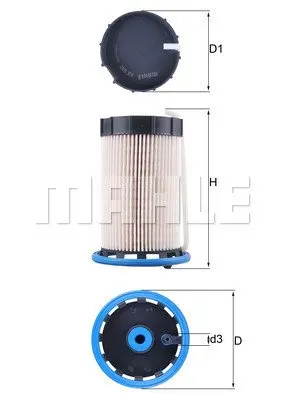 Паливний фільтр AUDI Q3 VW CC B7, PASSAT ALLTRACK B7, PASSAT B6, PASSAT B7, SHARAN, TIGUAN 1.6D/2.0D 09.07-06.22 MAHLE / KNECHT KX592 (фото 1)