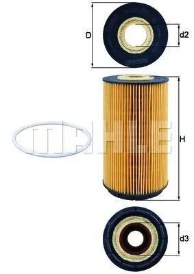 Фільтр масляний Audi A8 6.0/6.3 i 03- / VW Phaeton/Touareg 6.0 i 04-16 MAHLE / KNECHT OX 557D (фото 1)