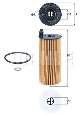 Фільтр масляний BMW 1 (F21)/3(F30/F80)/5(F10)/7(G11/G12) 1.5-2.0 12- KNECHT MAHLE / KNECHT OX 813/2D (фото 1)