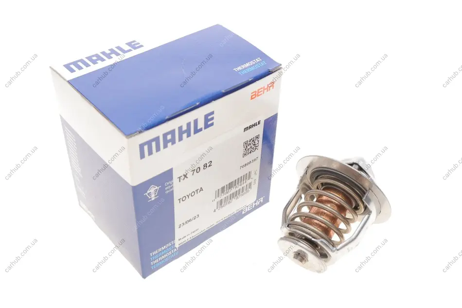 Термостат системи охолодження (82°C) VOLVO S40 I, V40 CHERY TIGGO CITROEN C4 AIRCROSS DAEWOO LUBLIN II HYUNDAI GALLOPER I, GALLOPER II, GRACE, H-1, H-1 / STAREX, H100, PORTER 1.3-4.0 10.86- MAHLE / KNECHT TX 70 82 (фото 1)