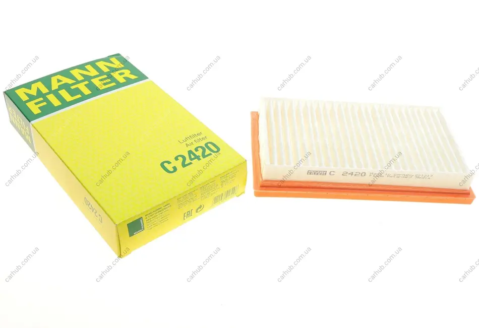 Фільтр повітряний Nissan Qashqai 1.5dCi/Note/Micra 1.6 06-13/Tiida 1.5-1.8 04-13/Cube/NV200 1.6 09- -FILTER MANN C 2420 (фото 1)