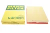 Фільтр повітряний Opel Vectra C 1.8-2.2 16V/2.0-2.2DTI/1.9CDTI/3.0-3.2 02-09/Fiat Croma 1.9JTD/2.2 05 MANN C 33 189/1 (фото 1)