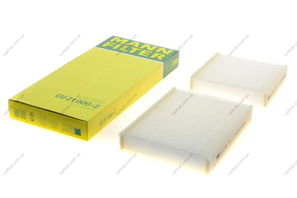 Фільтр салону Citroen C3 09-/C4 Cactus/Peugeot 2008 13-/207 06-15/208 12- (к-кт 2шт.) -FILTER MANN CU 21 000-2 (фото 1)