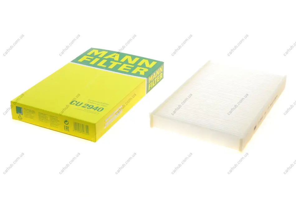 Фільтр салону Citroen C2 03-10/C3 01-/C4/Peugeot 1007 04-/307 01-/308 07-14/408 11- -FILTER MANN CU 2940 (фото 1)