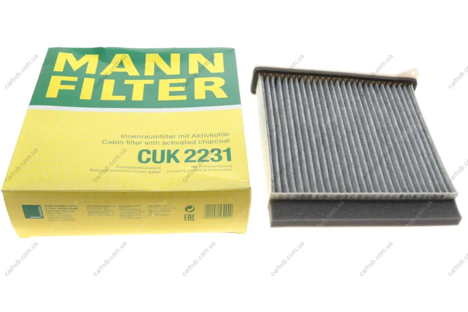 Фільтр салону Mitsubishi Grandis 04-11/L200 06-15/Lancer/Outlander 03-08/Pajero Sport 08- (вугільний) -FILTER MANN CUK 2231 (фото 1)
