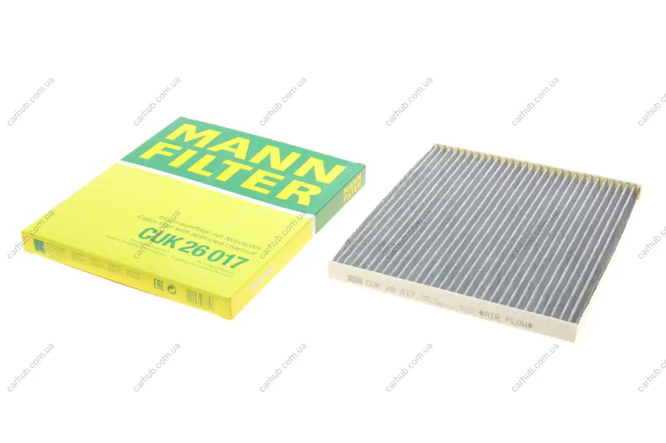 Фільтр салону Hyundai Santa Fe 05-/Sonata 09-/Kia Optima 12- (вугільний) -FILTER MANN CUK 26 017 (фото 1)
