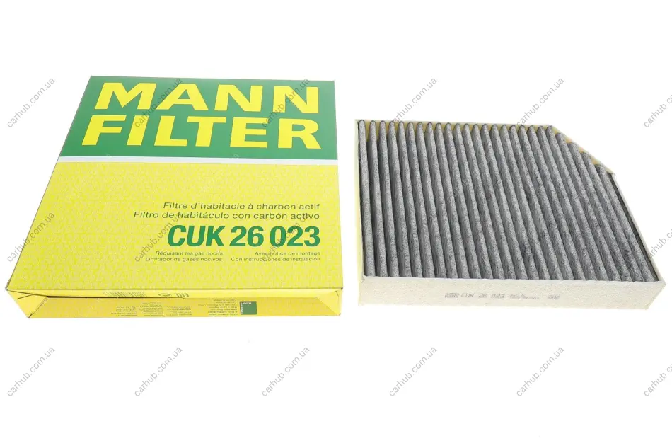 Фільтр салону MB C-class (W 205) 14-/E-class (W213) 16- (вугільний) -FILTER MANN CUK 26 023 (фото 1)
