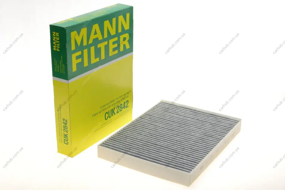 Фільтр салону VW T5 03-15/T6 15-/Porsche Cayenne 02-10/Audi Q7 06-15 (вугільний) -FILTER MANN CUK 2842 (фото 1)