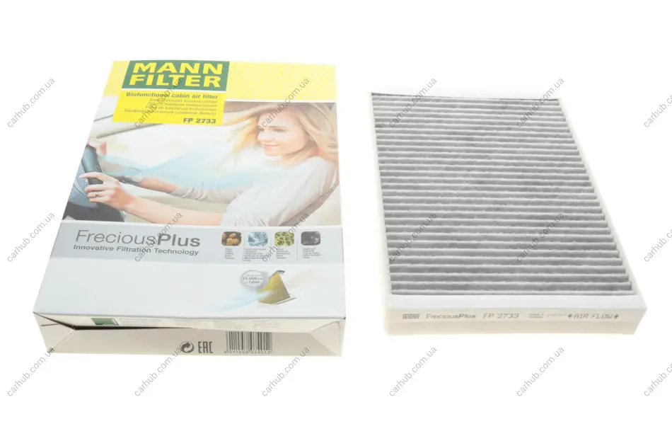 Фільтр салону Land Rover Discovery Sport 14-/Freelander 2 06-/Evoque 11-19 (вугільний/антибактеріальний) -FILTER MANN FP 2733 (фото 1)