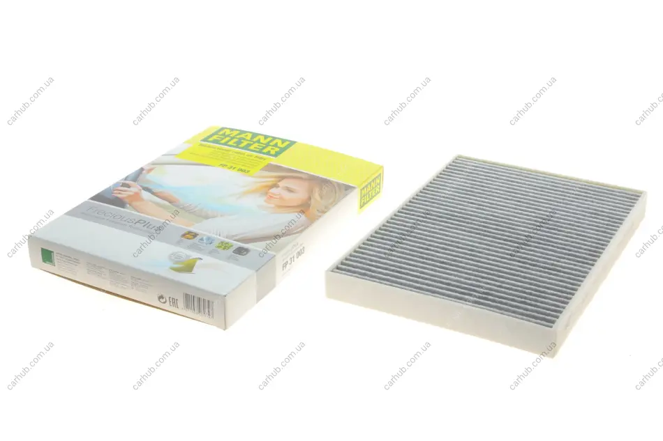 Фільтр салону Audi A4/ A5/ Q5/ Q7 2.0-3.0 TDI 15- (вугільний/антибактеріальний) -FILTER MANN FP 31 003 (фото 1)