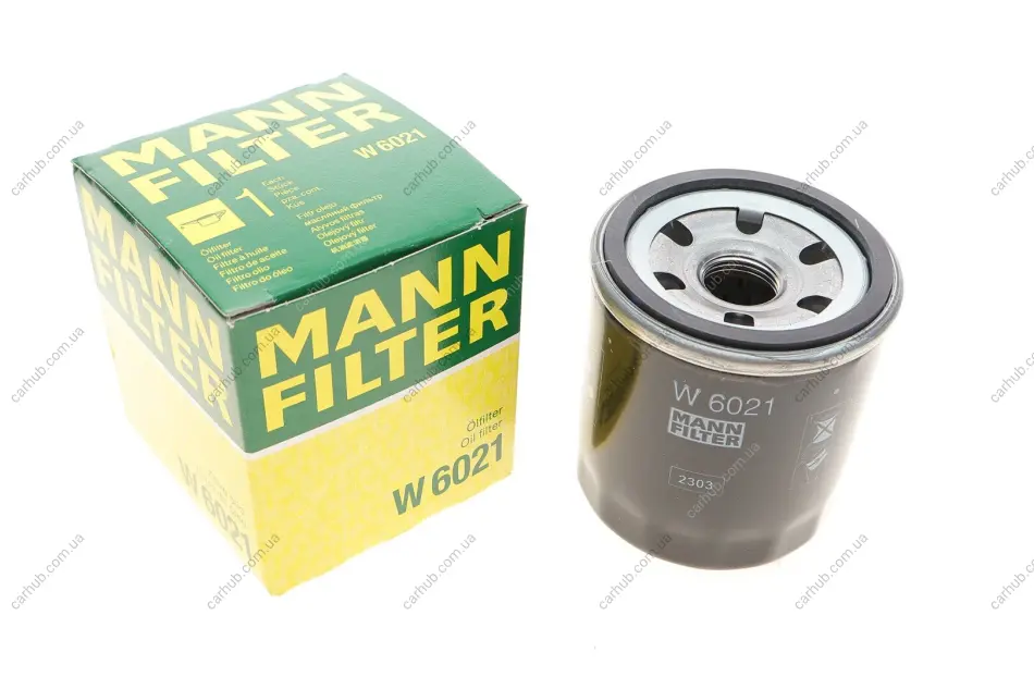 Фільтр масляний Chevrolet Aveo 1.2 08-/Spark 1.0-1.2 10-/Ravon R2 1.2 15-/R4 1.5 16- -FILTER MANN W 6021 (фото 1)