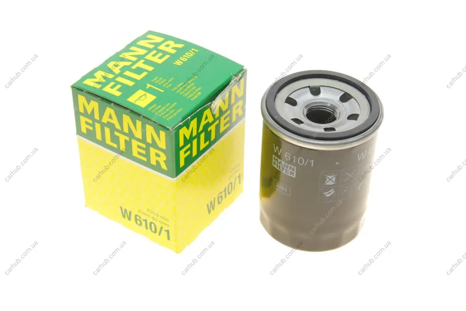 Фільтр масляний Fiat Sedici 1.6 06-14/Subaru Justy 1.3/1.5/Suzuki Vitara 1.6-2.5 95-/SX4 1.5-1.6 06- -FILTER MANN W 610/1 (фото 1)