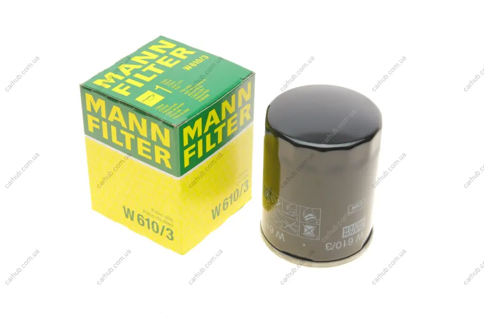 Фільтр масляний Mitsubishi L200 2.2-2.4DI-D 15-/Lancer 1.3-2.0 88-/Outlander 2.0-3.0/2.2DI-D 06- -FILTER MANN W 610/3 (фото 1)