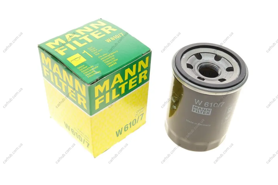 Фільтр масляний Hyundai i10 1.1/1.2 08-/i20 1.2 09-/Atos 1.1 03-15 -FILTER MANN W 610/7 (фото 1)