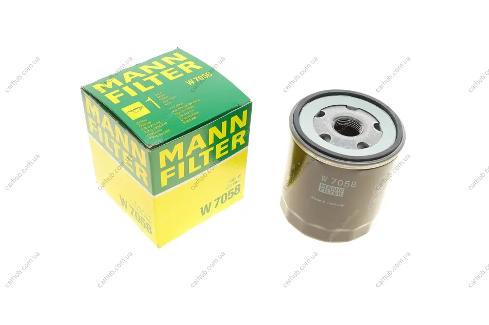 Фільтр масляний Citroen Berlingo/C3/C4/C5 1.9D/2.0HDi 98-05/1.2 PureTech 14-/Jumper 2.0-2.2HDi 01- -FILTER MANN W 7058 (фото 1)