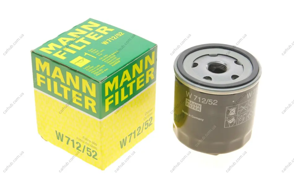 Фільтр масляний VW Caddy II/Golf IV/V/Seat Leon 1.4/1.6i 85- -FILTER MANN W 712/52 (фото 1)