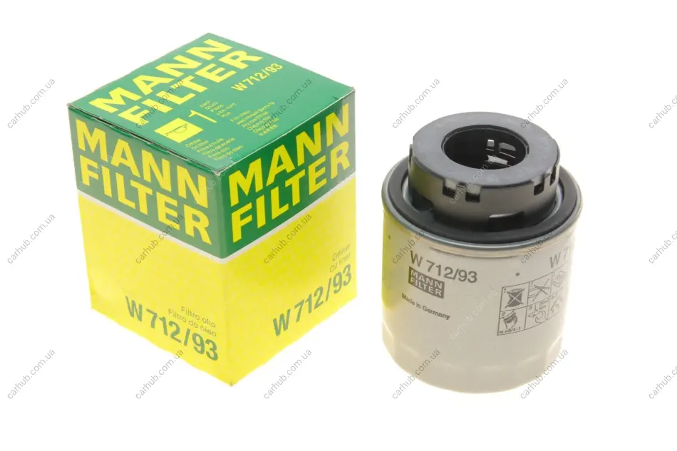 Фільтр масляний VW Golf 1.2/1.4 TSI 07-13/Jetta/Passat 1.4 TSI 07-10 -FILTER MANN W 712/93 (фото 1)