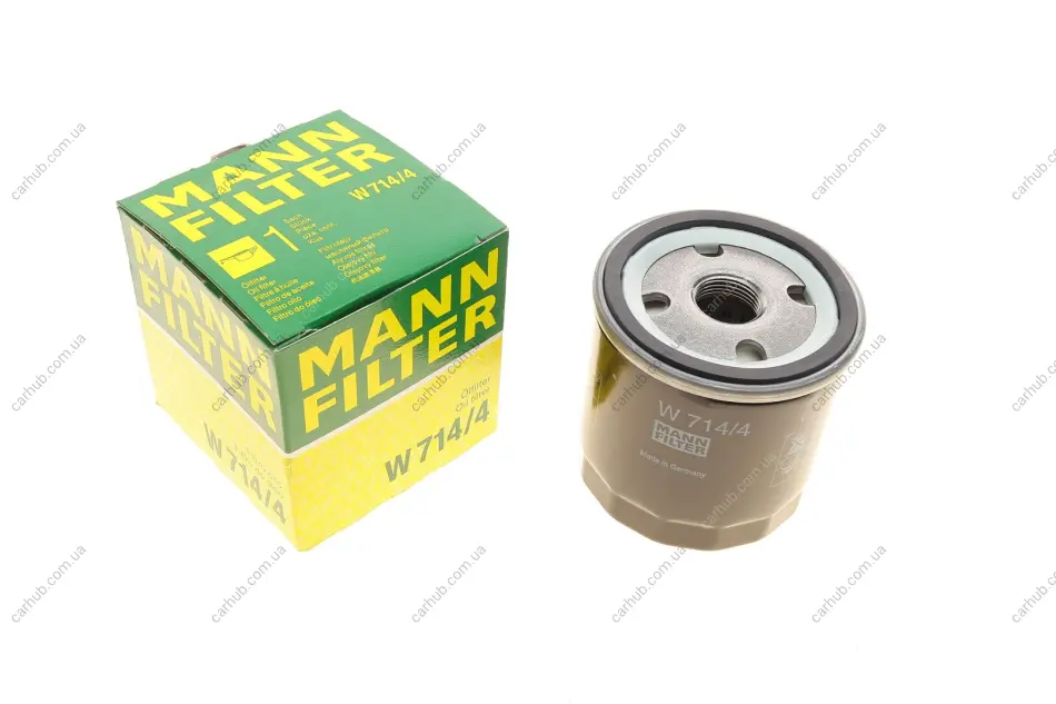 Фільтр масляний Fiat Doblo 1.9D/JTD 00-/Ducato 1.9D 87-94/Punto 1.9D/JTD 99-09/JCB 400-Serie 11-16 -FILTER MANN W 714/4 (фото 1)