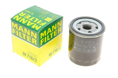 Масляний фільтр ALFA ROMEO GIULIETTA, MITO CITROEN C5 AIRCROSS, JUMPER III, JUMPY III, SPACETOURER FIAT 500L, 500X, TIPO JEEP RENEGADE PEUGEOT 508 II, BOXER, EXPERT 1.4-2.2D 09.09- MANN W 716/2