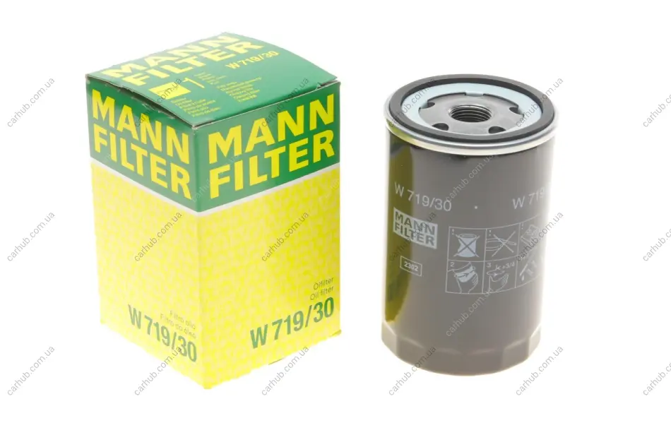 Фільтр масляний VW Caddy/Golf I/II/III/Passat -96/Audi 80/100 -94/A6 -97 -FILTER MANN W 719/30 (фото 1)