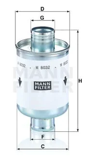 Масляний фільтр (фільтр, що вгвинчується) DEUTZ FAHR 60 AF, 60 F, 60 V, 70 F, 70 V, 80 F, 80 V, 90 F, 90 V, 60 A, 67, 70 A, 77, 80 A, 87, 195, 200 MK2, 200 MK3, L 720 HUERLI 6190 MASTER, 1200 MANN W 8032