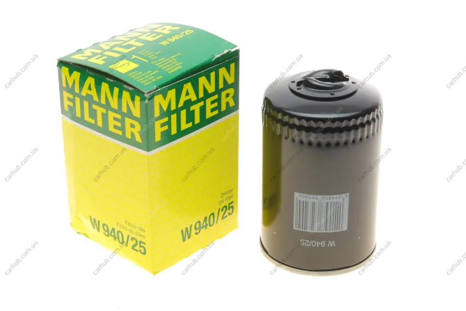 Фільтр масляний Audi 100/VW Caddy II/LT 28-35 1.3-2.5TDI 76- -FILTER MANN W 940/25 (фото 1)