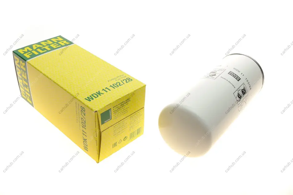 Паливний фільтр MAN TGS I, TGX I RVI C, D, K, KERAX, MAGNUM, PREMIUM, PREMIUM 2, T VOLVO 7500, 7700, 8300, 8500, 8700, 9300, 9400, 9500, 9700, 9900, B12, B13, B9, FH D11A-330-DXi13520 08.93- MANN WDK 11 102/28 (фото 1)
