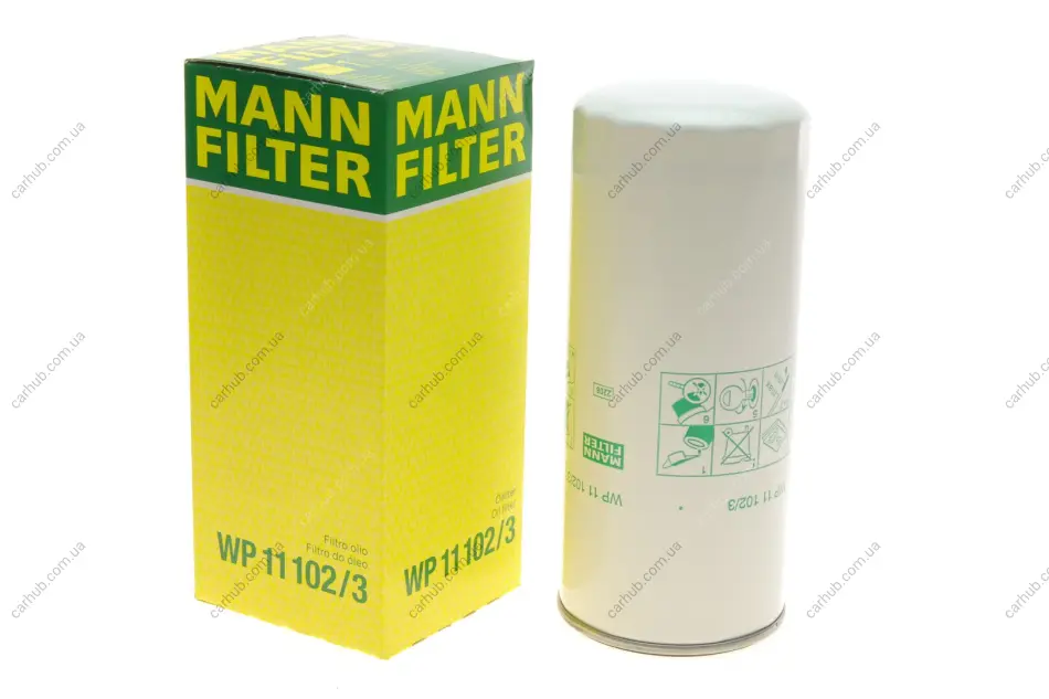 Фільтр масляний Renault Magnum 12.1 04-06/12.8 06-/Kerax/Premium 2 10.8 05- -FILTER MANN WP 11 102/3 (фото 1)