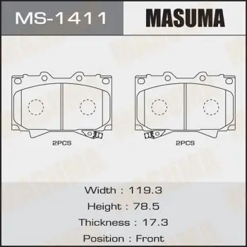 Колодки тормозные дисковые MASUMA MS1411 (фото 1)