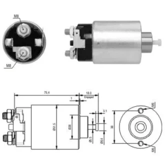 Соленоїд стартера HYUNDAI GALLOPER I, SONATA II, SONATA III, TERRACAN KIA SORENTO I MAZDA 3, RX-7 II MITSUBISHI 3000 GT, CARISMA, COLT II, GALANT VII, PAJERO I, PAJERO II 1.3-3.8 02.84- MEAT&DORIA MD46178