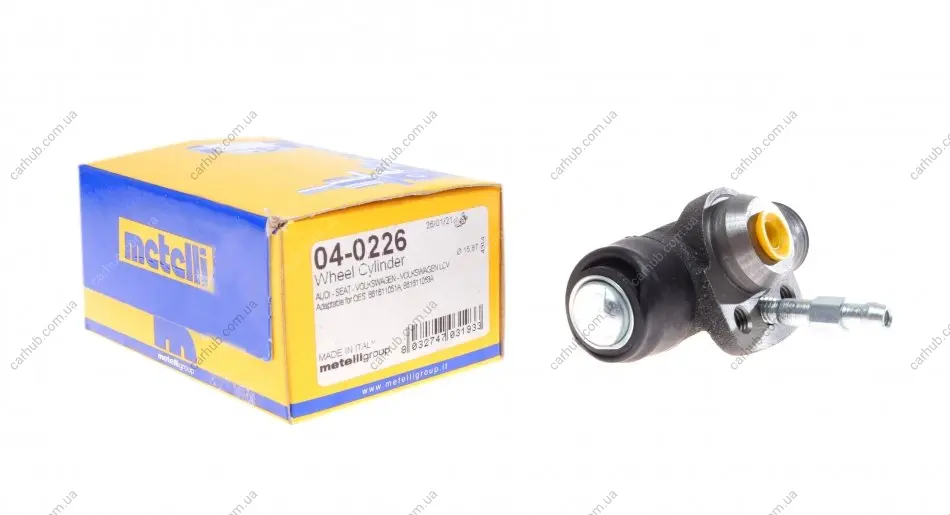 Циліндр гальмівний (задній) Audi 80/100 76-91/Seat Arosa 97-04/VW Golf III/Passat B2/Polo/Lupo 79-05 METELLI Metelli 04-0226 (фото 1)