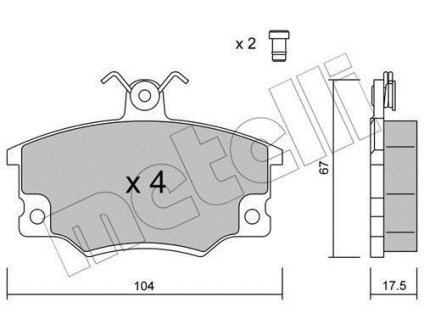 Тормозные колодки (передние) Fiat Punto/Tipo/Uno 85-99 Metelli 22-0030-1