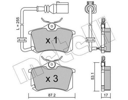 Комплект тормозных колодок (дисковых).) Metelli 22-0100-4