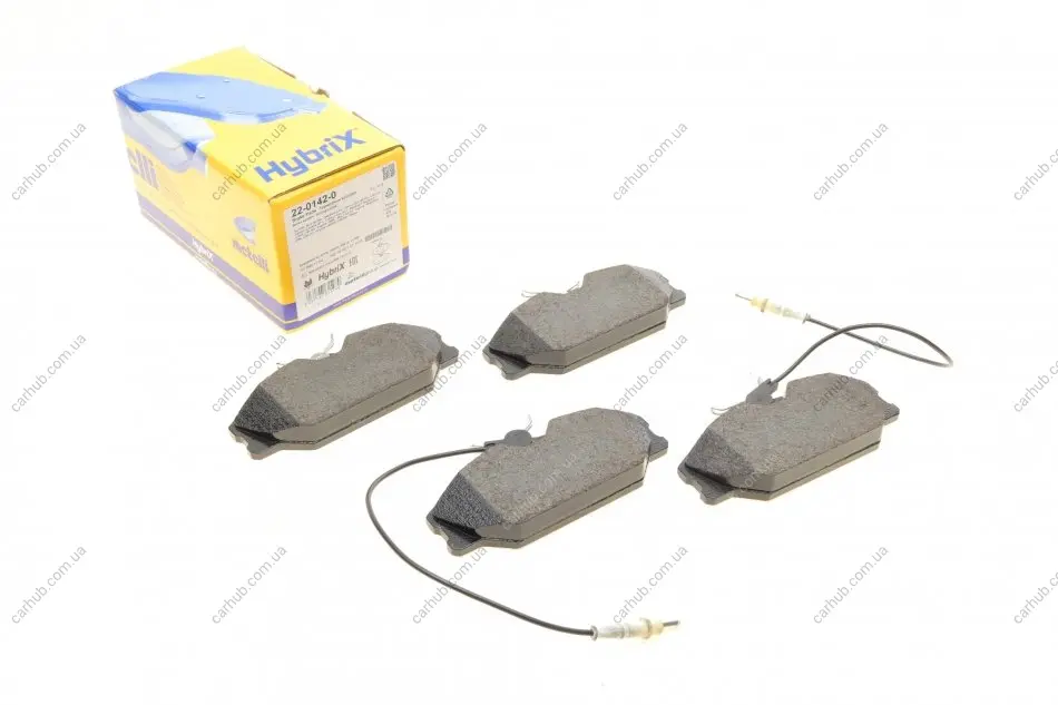 Колодки гальмівні (передні) Renault Laguna I 93-01/Megane I 96-03/Safrane 92-00 (з датчиком) METELLI Metelli 22-0142-0 (фото 1)