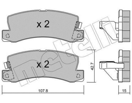 Колодки гальмівні (задні) Toyota Camry 86-01/Avensis 97-03/Carina 87-97/Lexus RX 98-03/ES 89-01 Metelli 22-0161-1