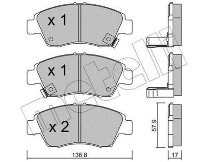 Комплект тормозных колодок (дисковых).) Metelli 22-0175-0