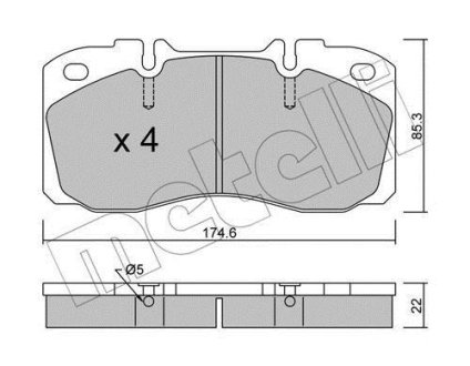 Комплект тормозных колодок (дисковых).) Metelli 22-0268-0