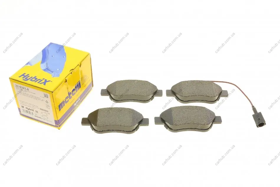 Колодки гальмівні (передні) Citroen Nemo 10-/Peugeot Bipper/Fiat 500/500C 08-/Punto 12- (+датчики) METELLI Metelli 22-0321-0 (фото 1)