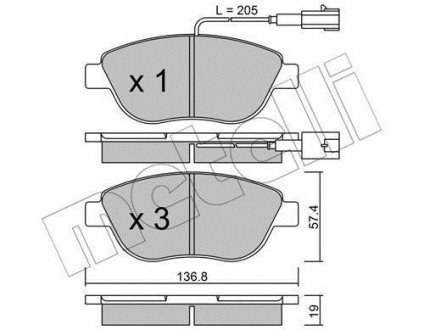 Комплект тормозных колодок (дисковых).) Metelli 22-0322-0 (фото 1)