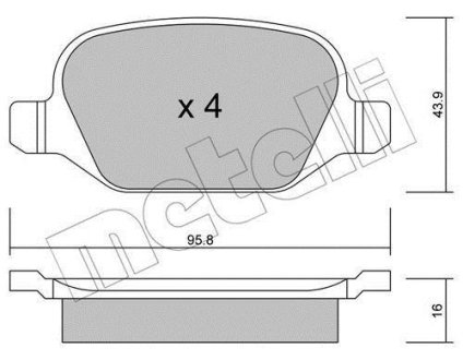 Тормозные колодки (задние) Fiat Linea/Lancia Lybra/Alfa Romeo 147/156 99- Metelli 22-0324-1