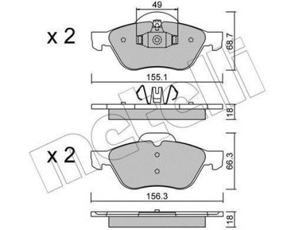 Комплект тормозных колодок (дисковых).) Metelli 22-0335-1