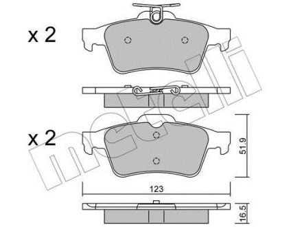 Комплект тормозных колодок (дисковых).) Metelli 22-0337-1