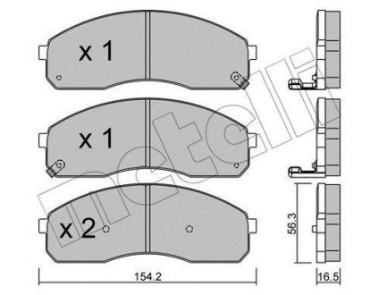 Комплект тормозных колодок (дисковых).) Metelli 22-0374-0 (фото 1)