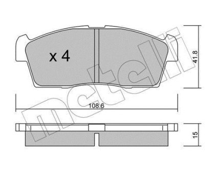 Колодки гальмівні (передні) Citroen C-Zero/Peugeot Ion 10- Metelli 22-0439-0